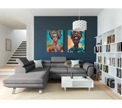 Remise 🥰 TIME Toile 90x120 cm FEMME LUNETTES Multicolore 💯