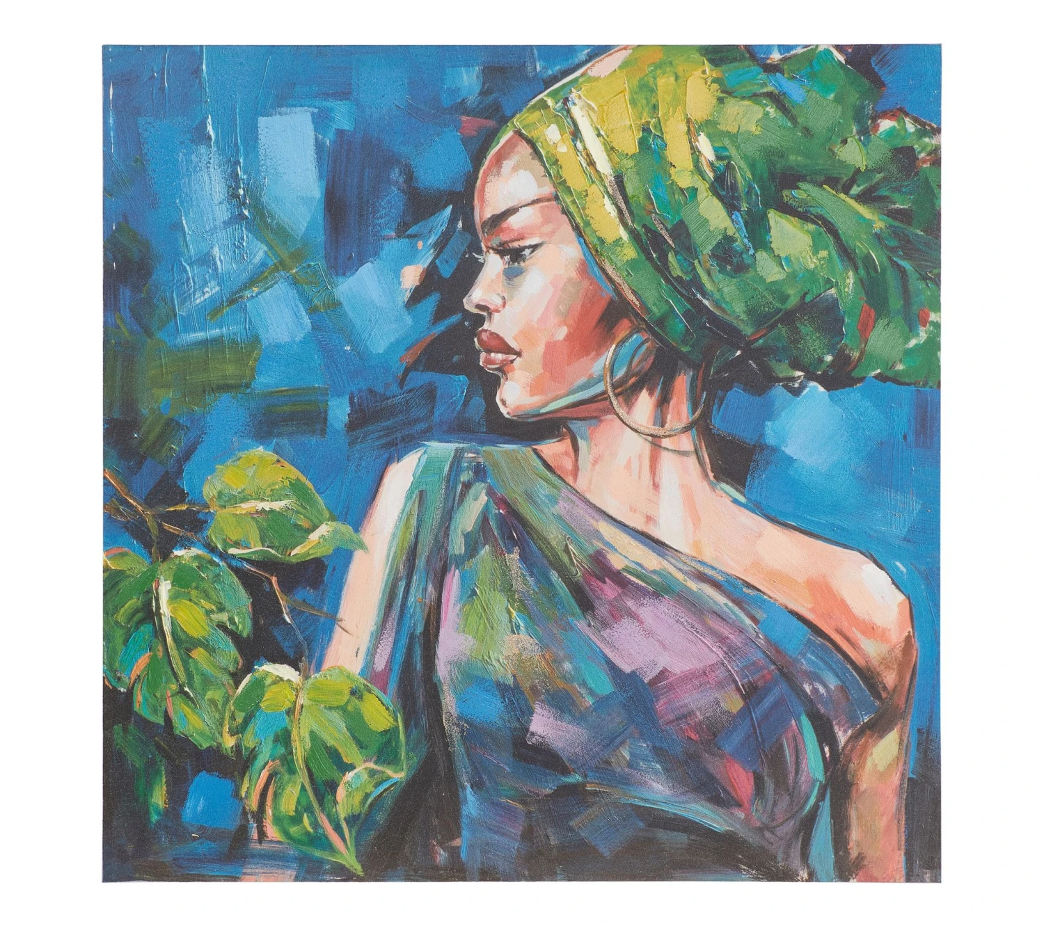 Coupon ⌛ TIME Toile 100x100 cm FEMME PROFIL Multicolore ✔️ – Image 2