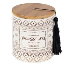 Coupon 🌟 TIME Bougie H10 cm AYA Blanc / Noir / Naturel 🌟