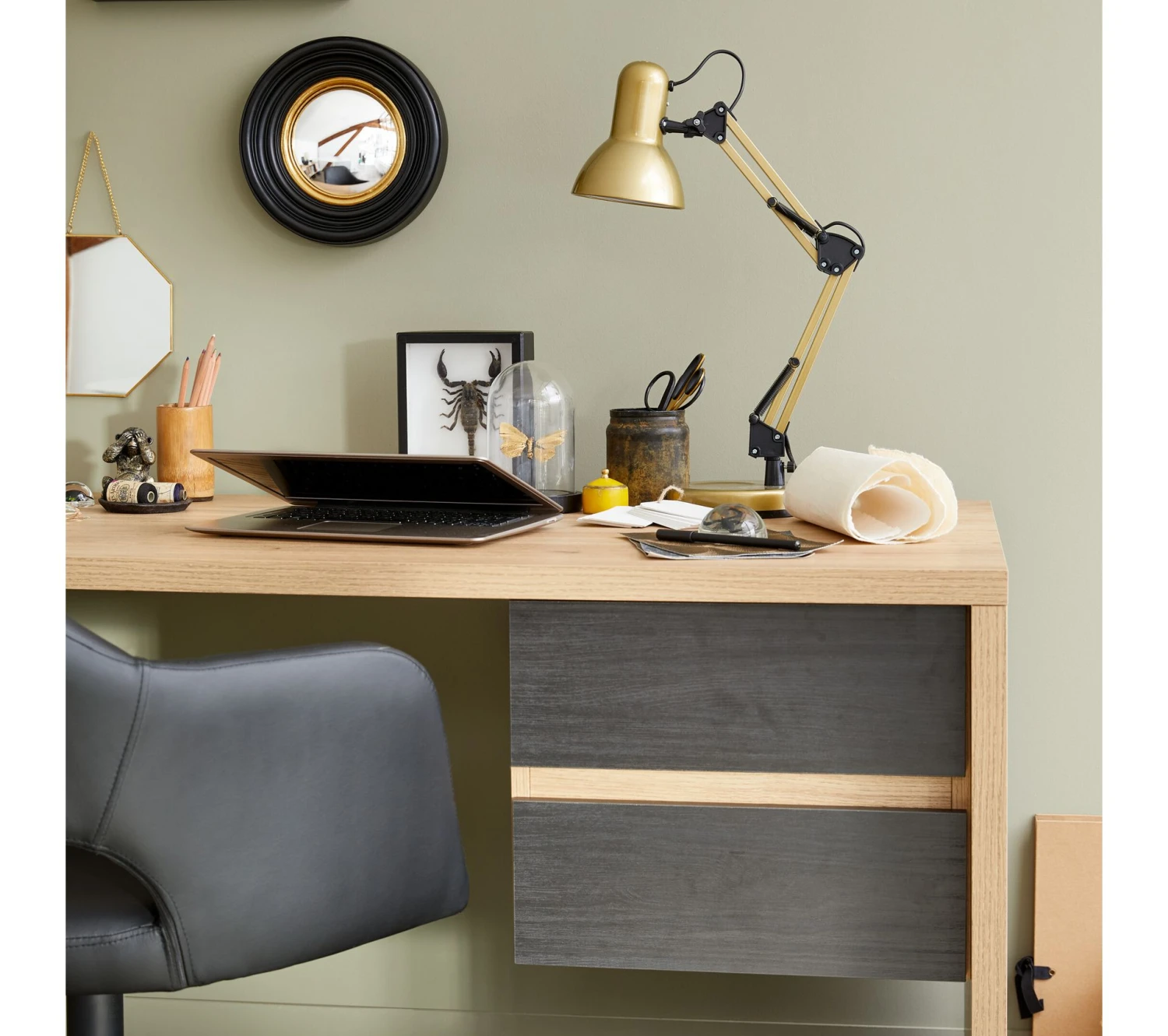 Sortie ✔️ TIME Lampe de bureau H. 41 cm ARCHI Laiton ❤️ – Image 6