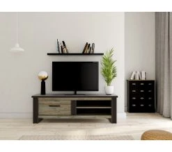 Acheter 🤩 TIME Meuble TV 1 tiroir L.169 BAXTER imitation chêne gris 🔔