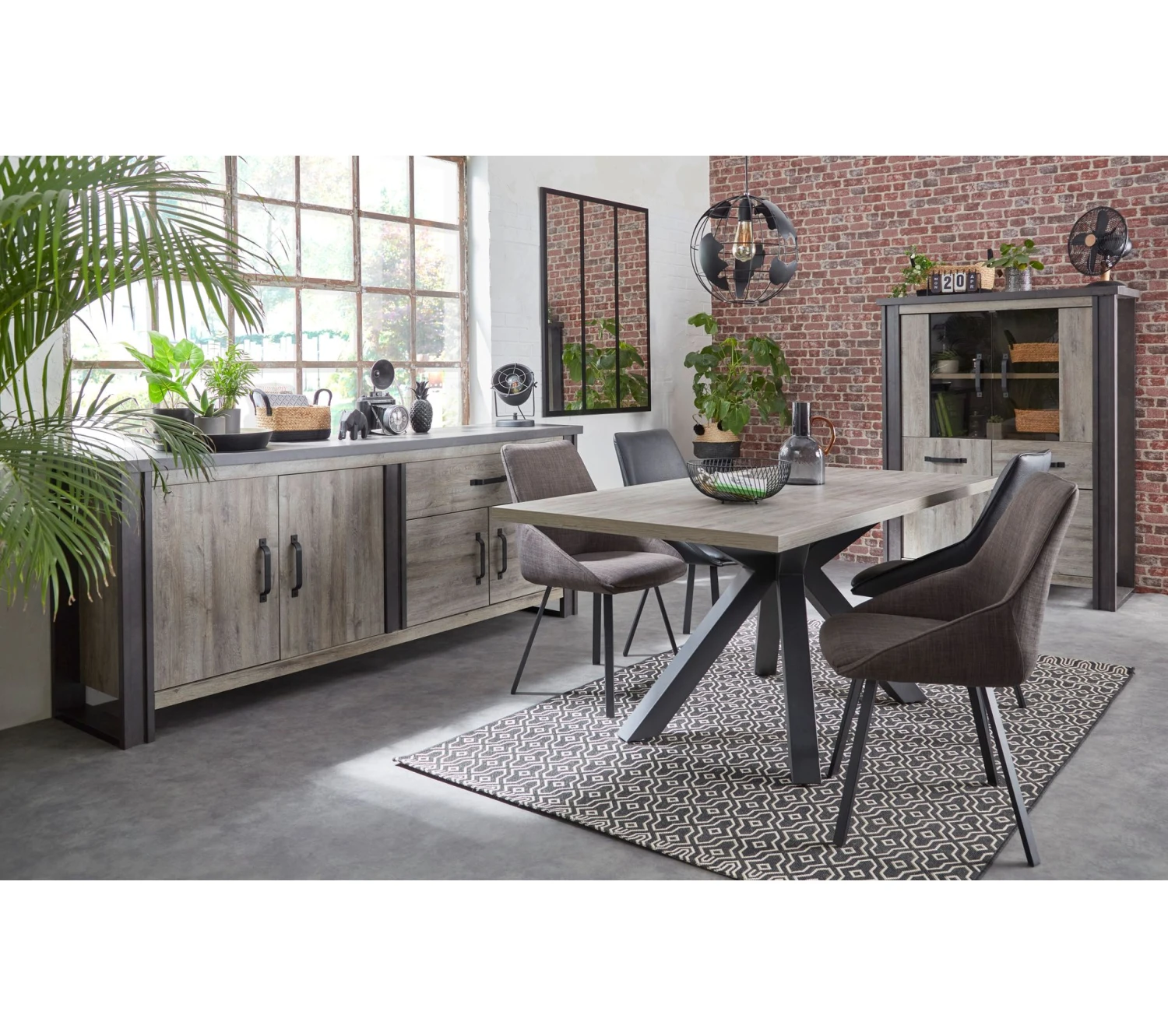 Meilleure affaire ❤️ TIME Buffet L.224 BAXTER imitation chêne gris 😍