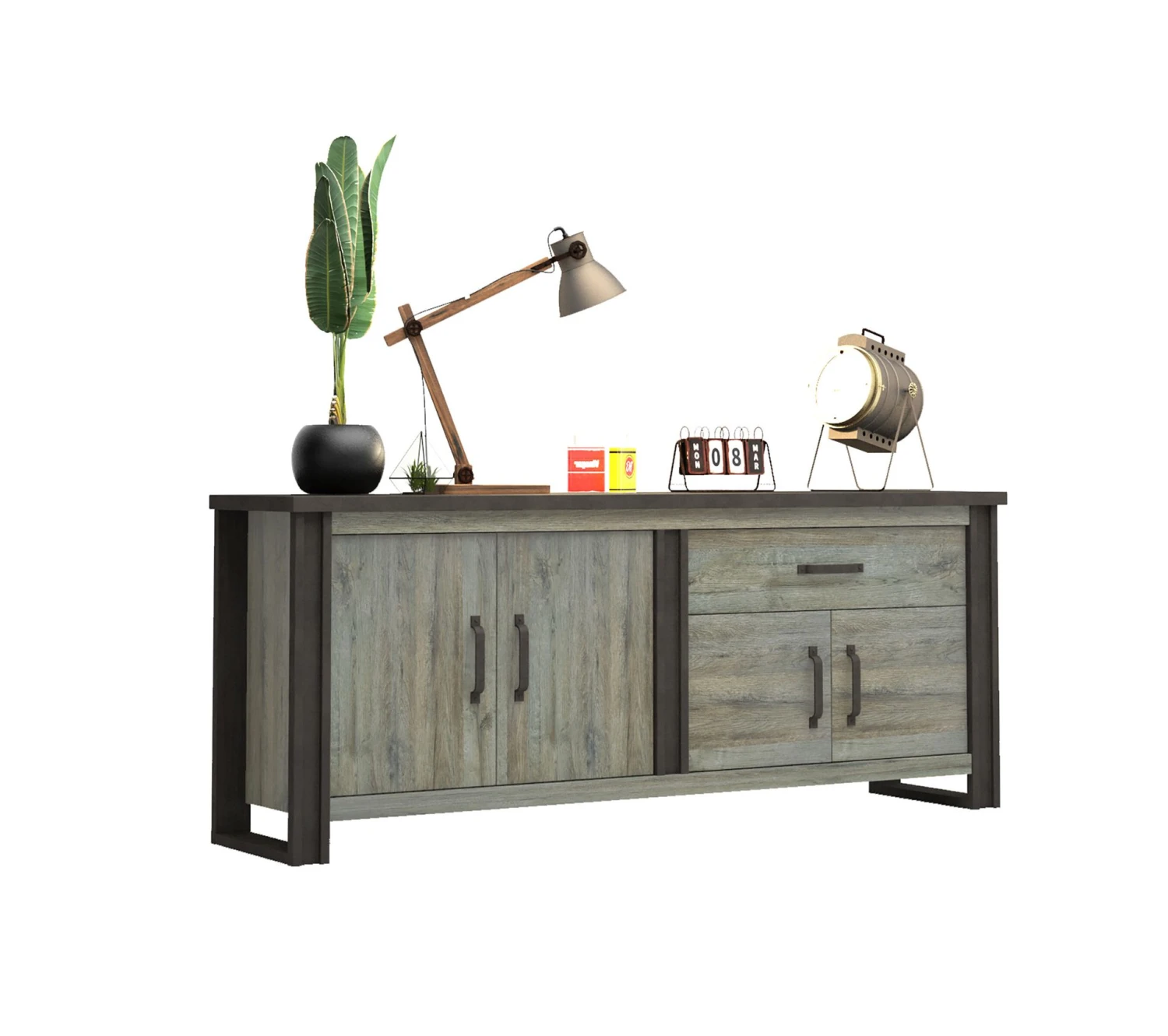 Meilleure affaire ❤️ TIME Buffet L.224 BAXTER imitation chêne gris 😍 – Image 6