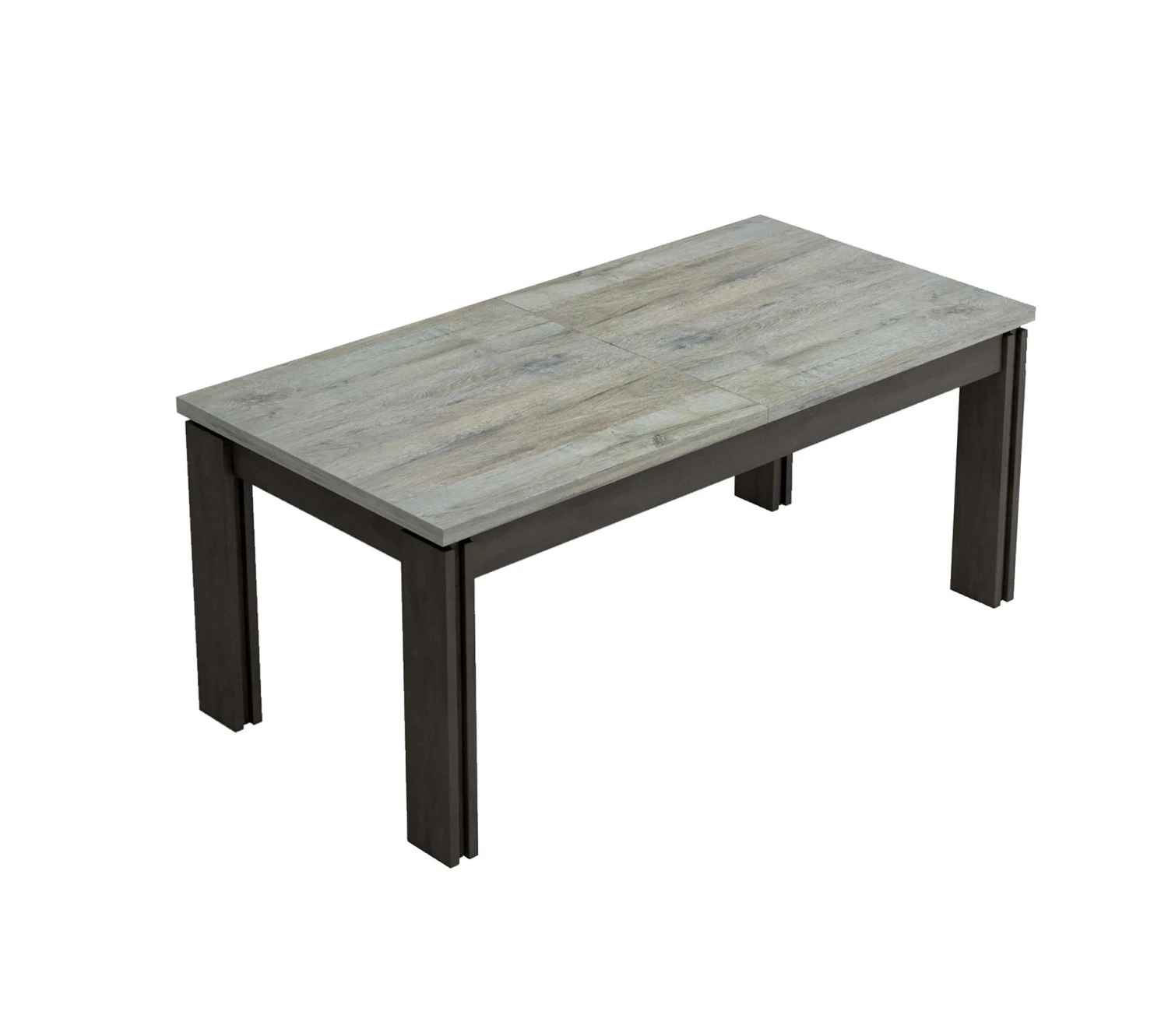 Le moins cher 🌟 TIME Table L.180 + allonge BAXTER imitation chêne/ gris 👏 – Image 4