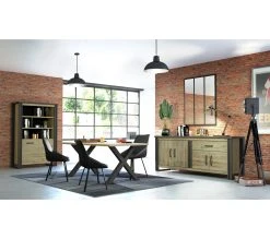 Meilleure vente ⭐ TIME Table L.170 pieds en X BAXTER imitation chêne 👍