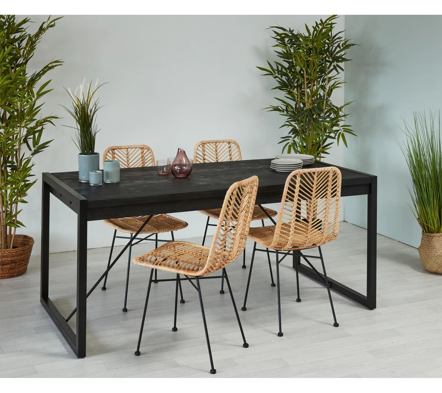 Grosses soldes 😀 TIME Table rectangulaire L.200 ZARA acacia massif et noir 🛒 – Image 8