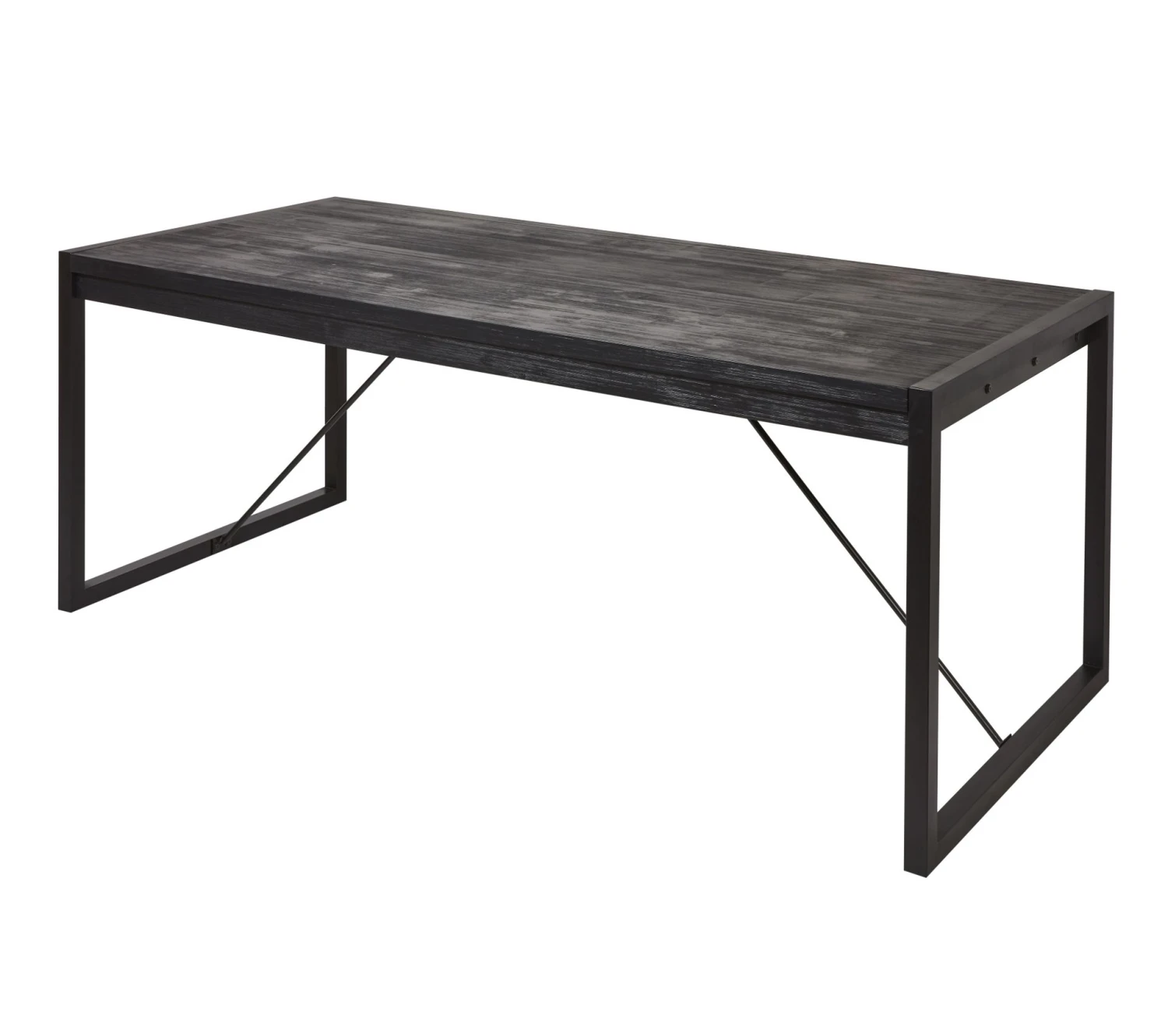 Grosses soldes 😀 TIME Table rectangulaire L.200 ZARA acacia massif et noir 🛒 – Image 4