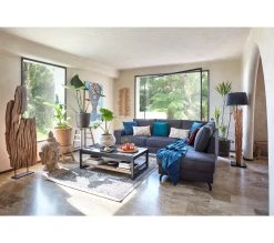 Le moins cher ⭐ TIME Table basse rectangulaire ZARA acacia massif et noir 👍