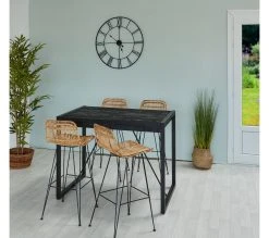 Remise 🛒 TIME Mange debout L.120 ZARA acacia massif et noir ⭐