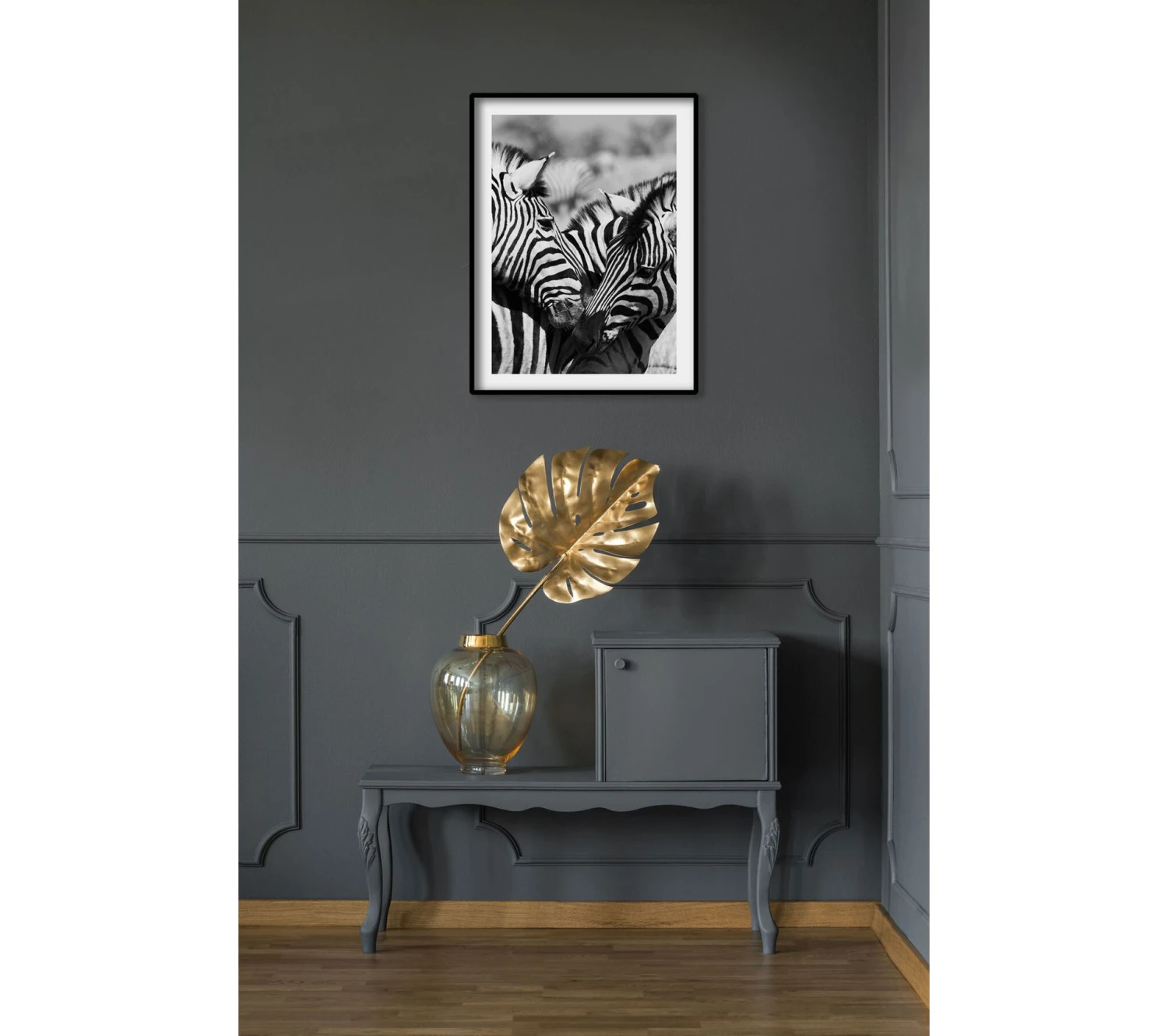 De gros ✨ TIME Image 30x40 cm ZEBRES CALIN Noir / Blanc ⌛