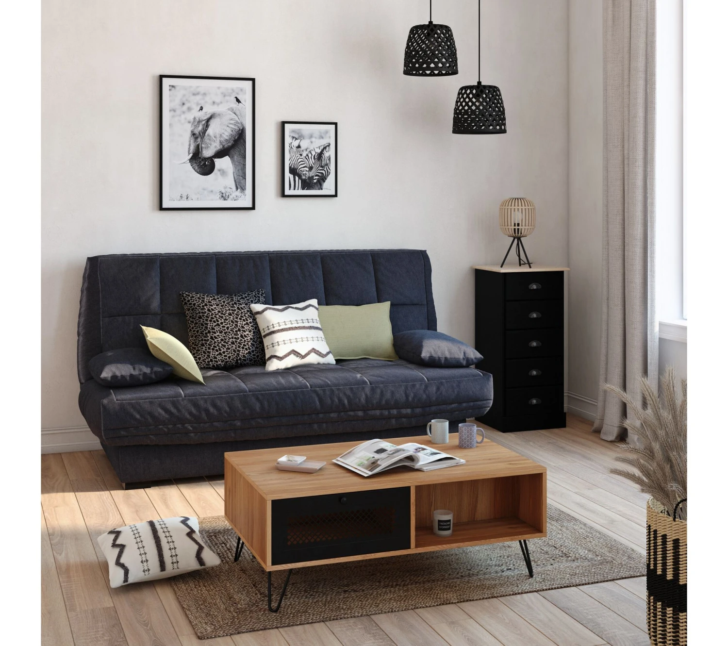 De gros ✨ TIME Image 30x40 cm ZEBRES CALIN Noir / Blanc ⌛ – Image 7