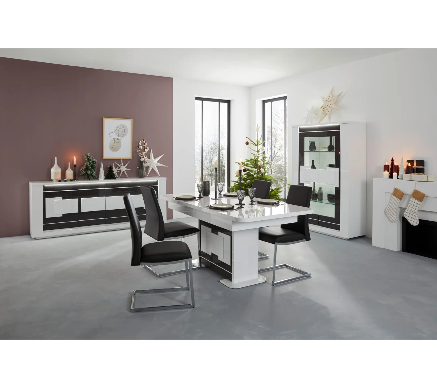 Promo 👏 TIME Buffet 4 portes/1 tiroir TRUST chêne/noir ⭐ – Image 14