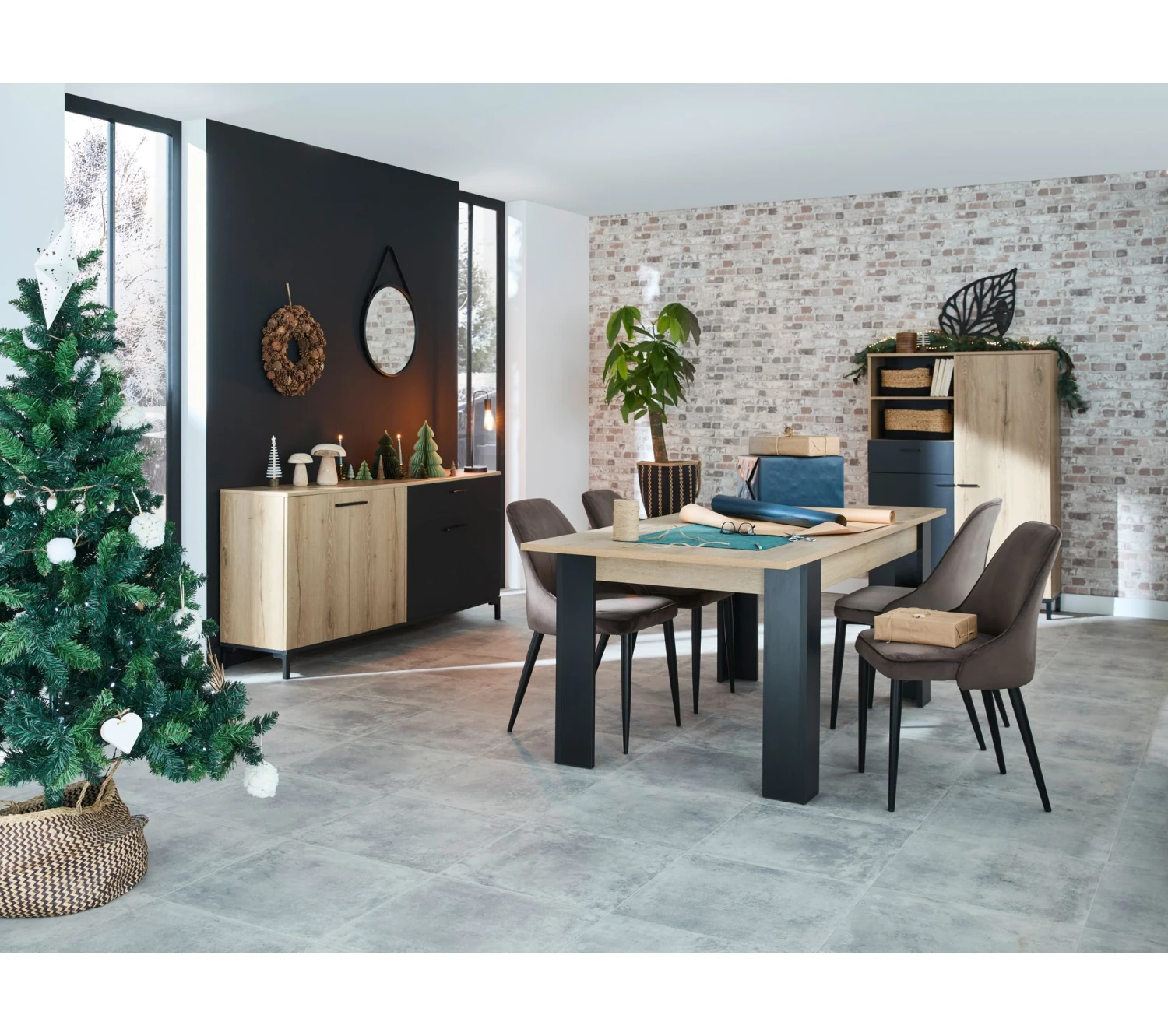 Promo 👏 TIME Buffet 4 portes/1 tiroir TRUST chêne/noir ⭐ – Image 16