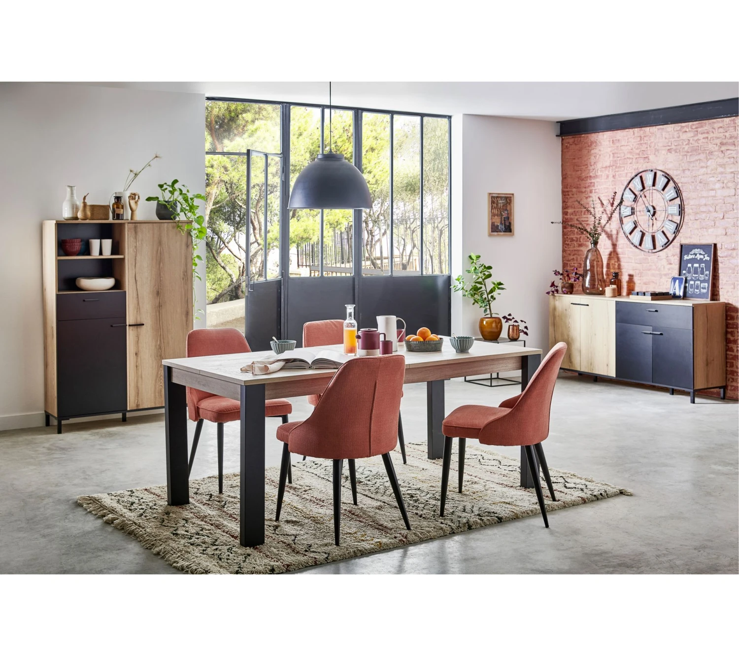 Promo 👏 TIME Buffet 4 portes/1 tiroir TRUST chêne/noir ⭐ – Image 11