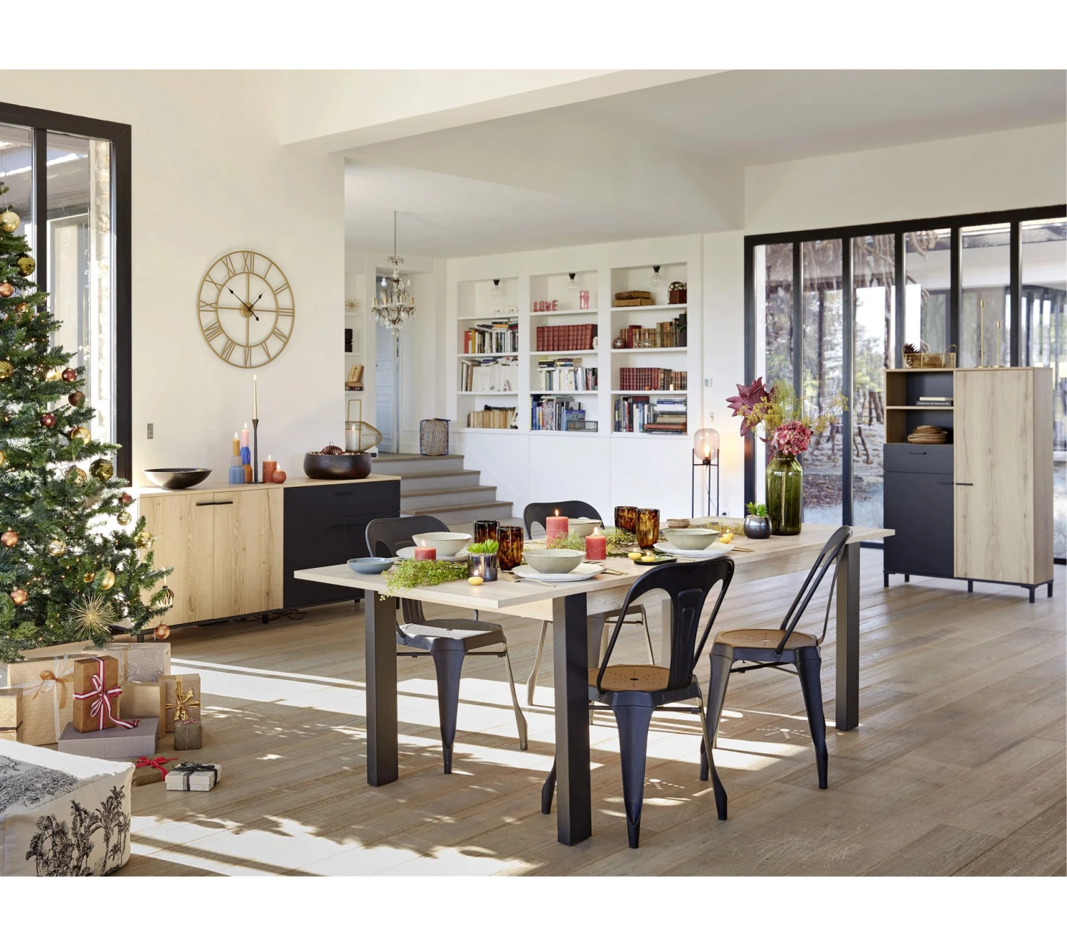 Promo 👏 TIME Buffet 4 portes/1 tiroir TRUST chêne/noir ⭐ – Image 12