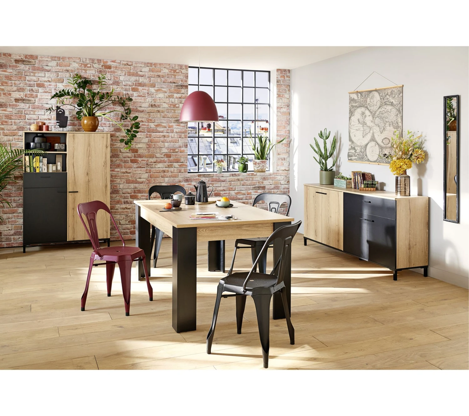 Promo 👏 TIME Buffet 4 portes/1 tiroir TRUST chêne/noir ⭐ – Image 13