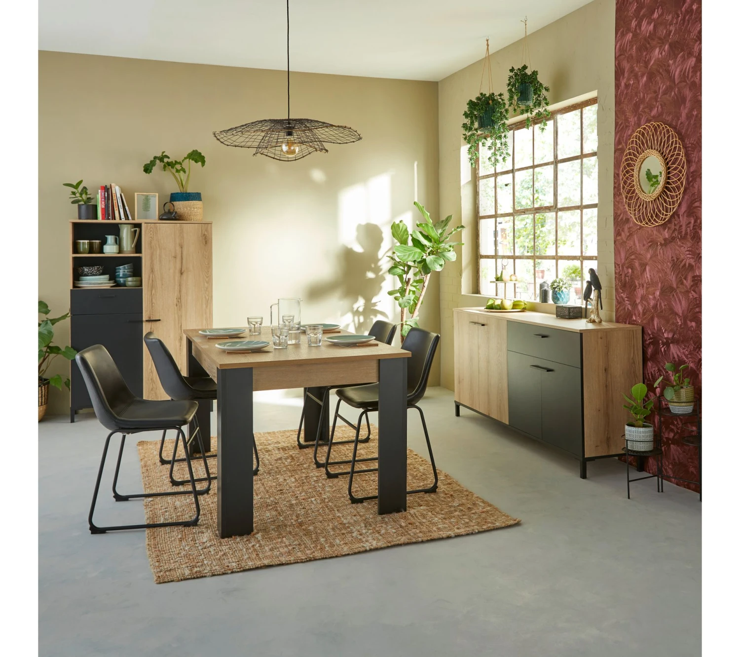 Promo 👏 TIME Buffet 4 portes/1 tiroir TRUST chêne/noir ⭐ – Image 19