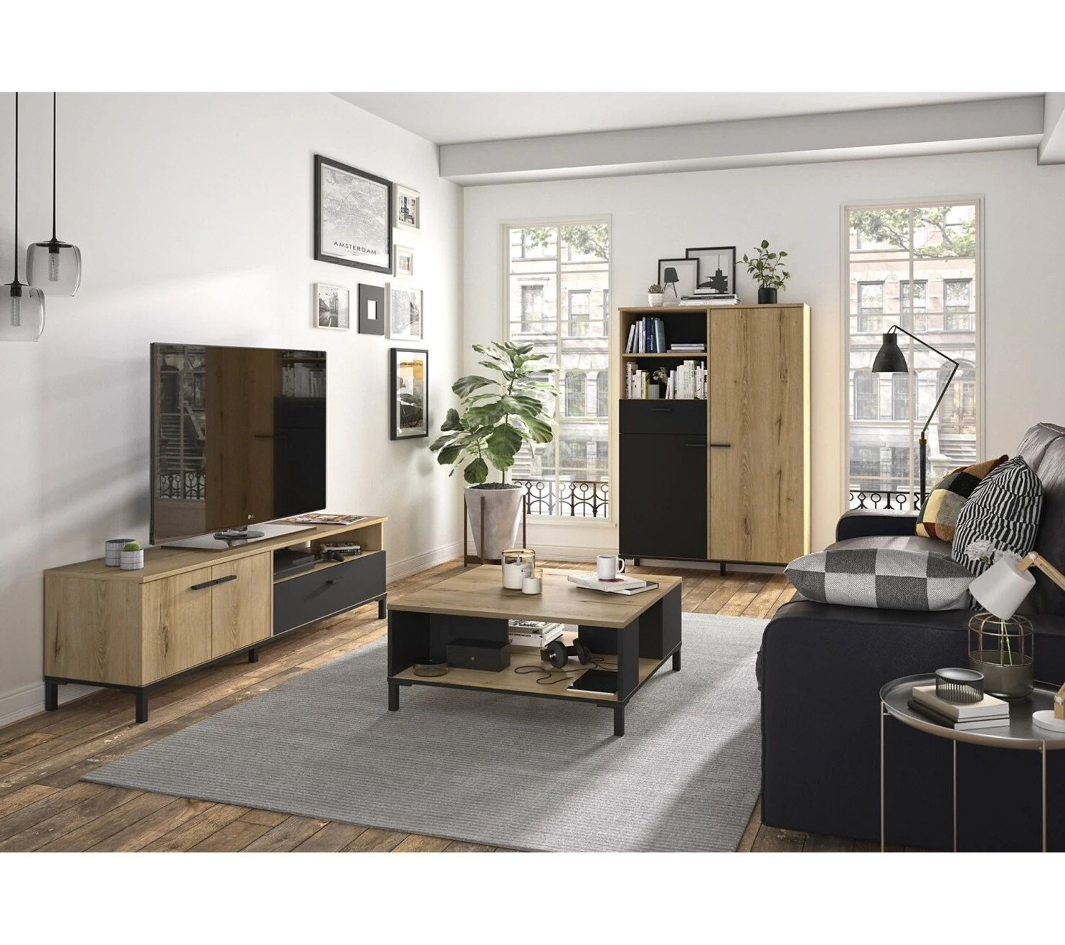 Coupon 😉 TIME Table basse TRUST chêne/noir 👏