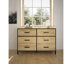 Coupon 🔔 TIME Commode 6 tiroirs ARMOR imitation chêne 💯