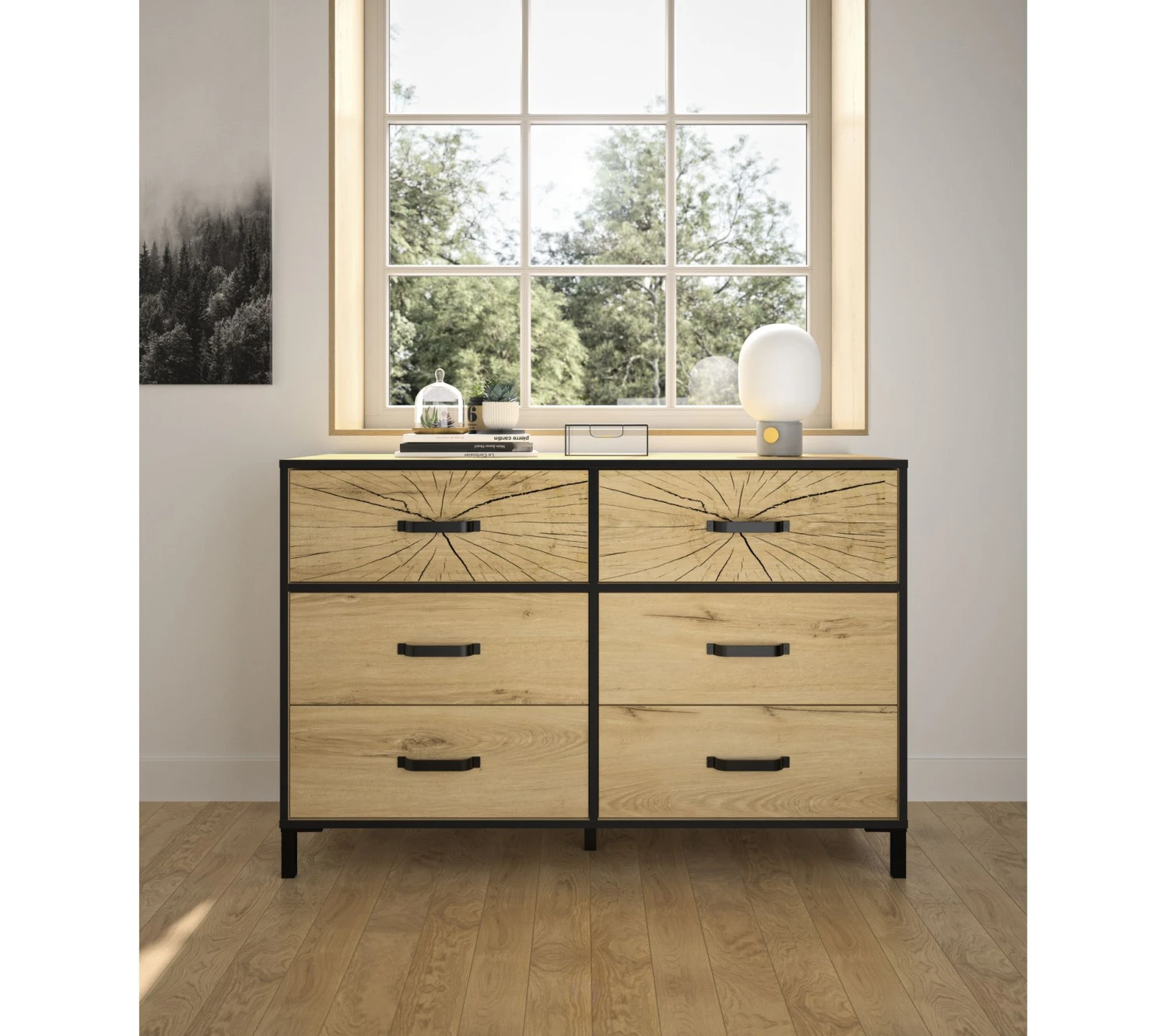 Coupon 🔔 TIME Commode 6 tiroirs ARMOR imitation chêne 💯