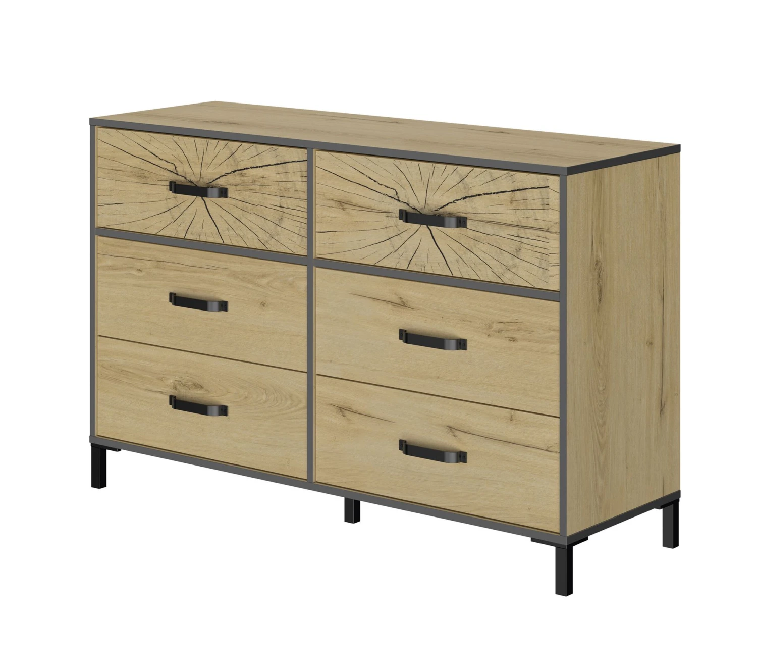 Coupon 🔔 TIME Commode 6 tiroirs ARMOR imitation chêne 💯 – Image 5