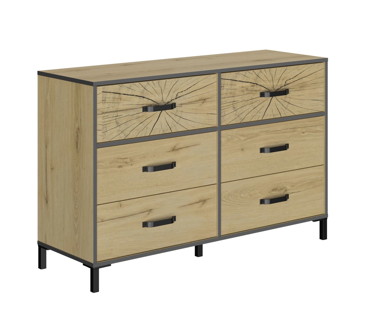 Coupon 🔔 TIME Commode 6 tiroirs ARMOR imitation chêne 💯 – Image 3