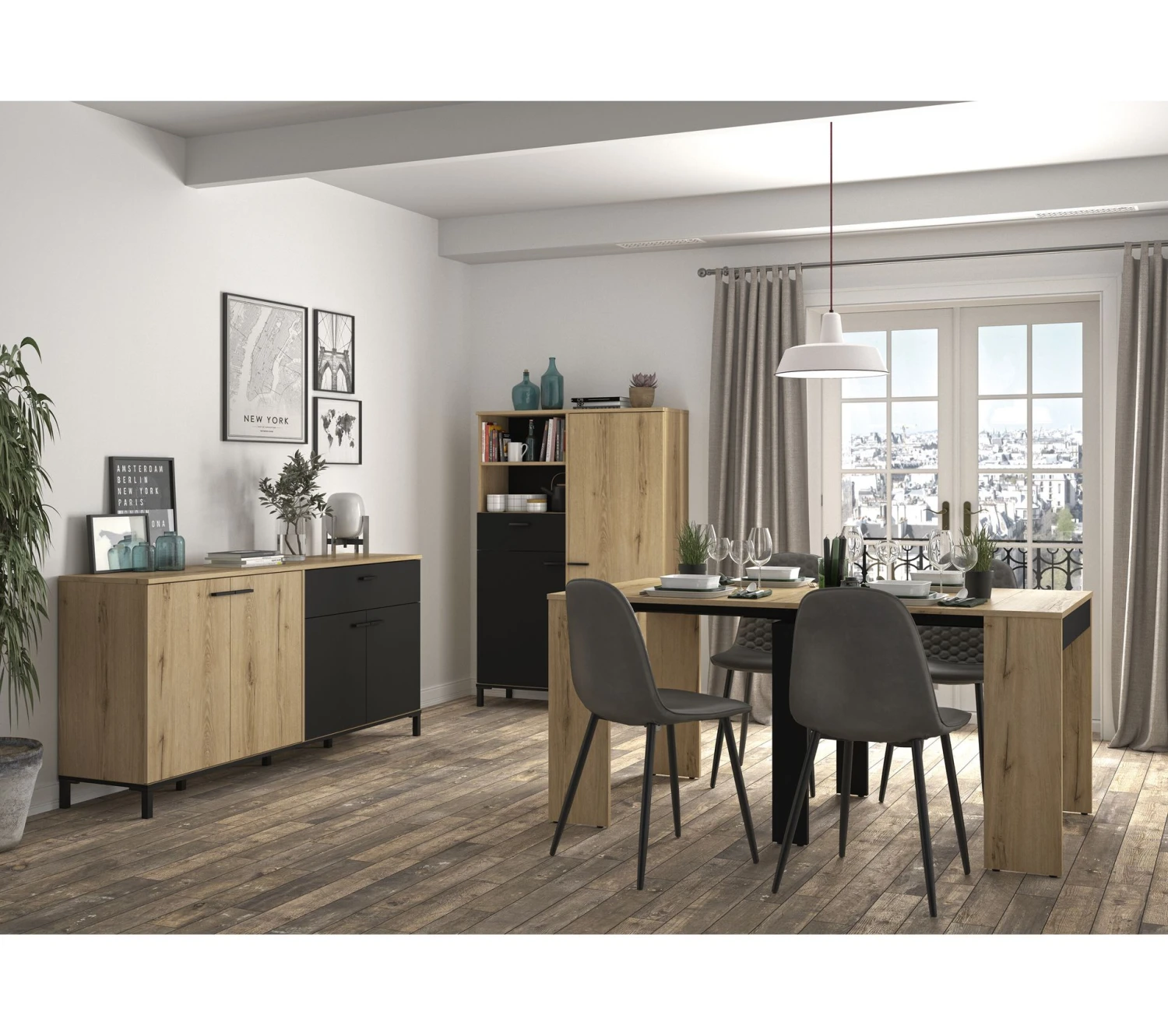 Meilleur prix ⌛ TIME Console extensible L.45/165 TRUST imitation chêne 😉 – Image 9