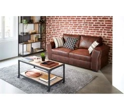 Promo ✨ TIME Canapé 3 places CASABLANCA tissu Gobi marron 4 🤩