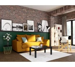 Meilleure vente ✨ TIME Canapé 3 places convertible SAGA tissu trinity amber 26 ✨