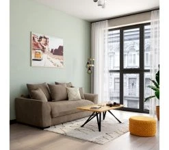 Le moins cher ⭐ TIME Canapé 3 places convertible SAGA tissu regain taupe 10 🧨