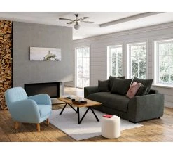 Nouveau ⭐ TIME Canapé 3 places convertible SAGA tissu sally anthracite 205 ✔️