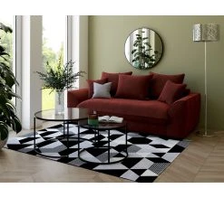 Meilleur prix 🎁 TIME Canapé 3 places convertible SAGA tissu sally bordeaux 9 🔥