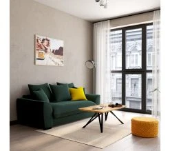 Meilleure vente 🎉 TIME Canapé 3 places SAGA tissu trinity green 28 😀