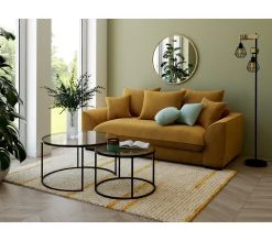 De gros 😍 TIME Canapé 3 places SAGA tissu regain ocre 23 😉