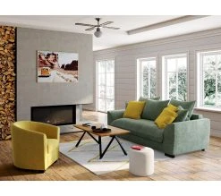 Coupon 🎉 TIME Canapé 3 places SAGA tissu sally amande 21 🧨