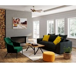 Offres 🔥 TIME Canapé 3 places SAGA tissu sally nuit 16 ✔️