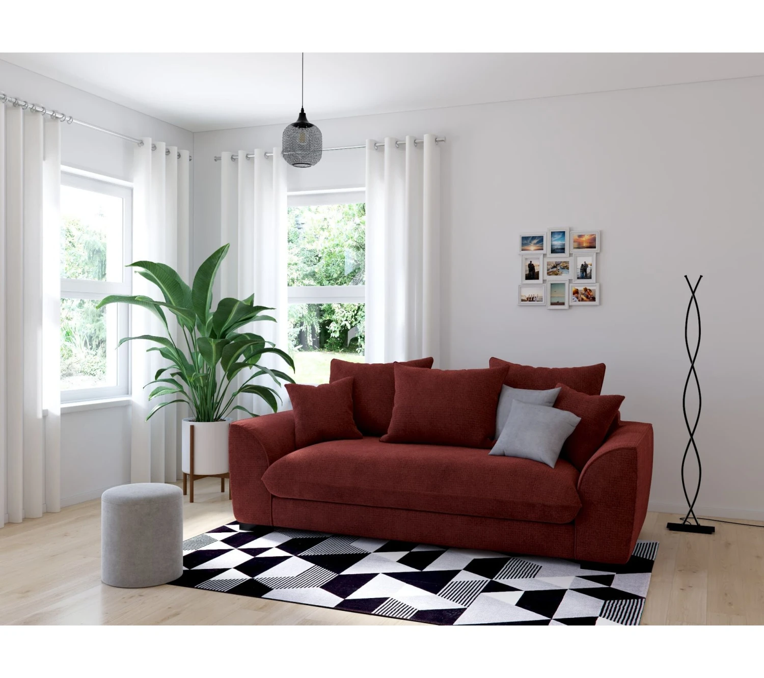 Top 10 ✔️ TIME Canapé 3 places SAGA tissu sally bordeaux 9 🎁