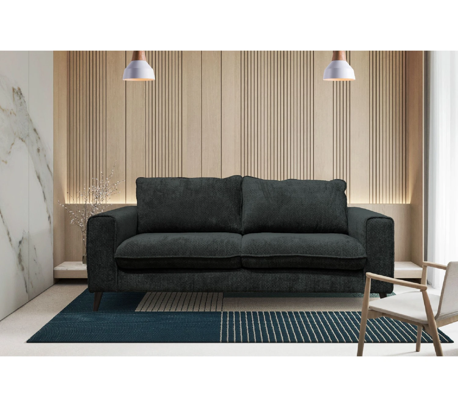 Coupon ⌛ TIME Canapé 3 places semi express ARTHUR tissu sally nuit col 21 ✔️