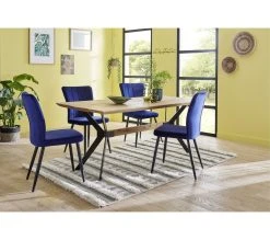 Sortie ✔️ TIME Table L.180 EMELINE chêne massif /métal noir 🛒