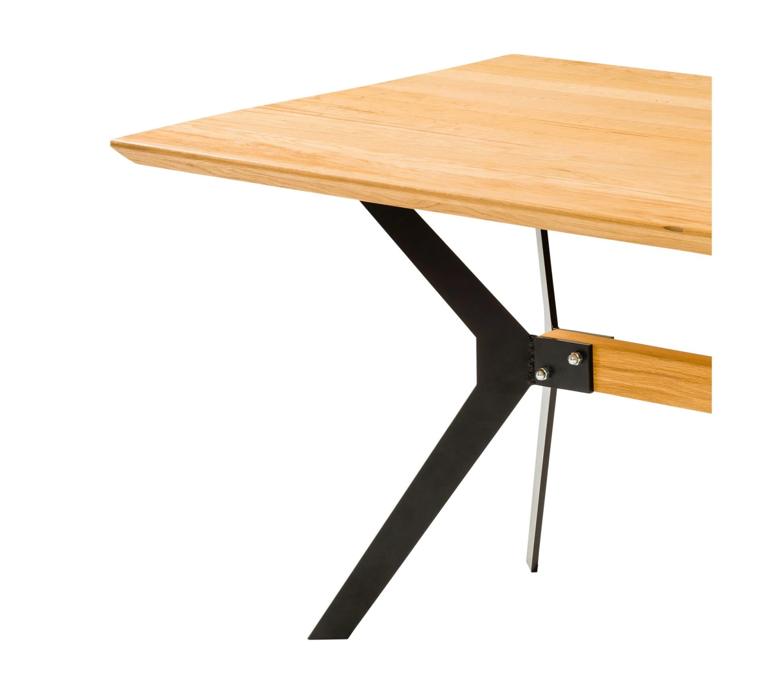 Sortie ✔️ TIME Table L.180 EMELINE chêne massif /métal noir 🛒 – Image 4