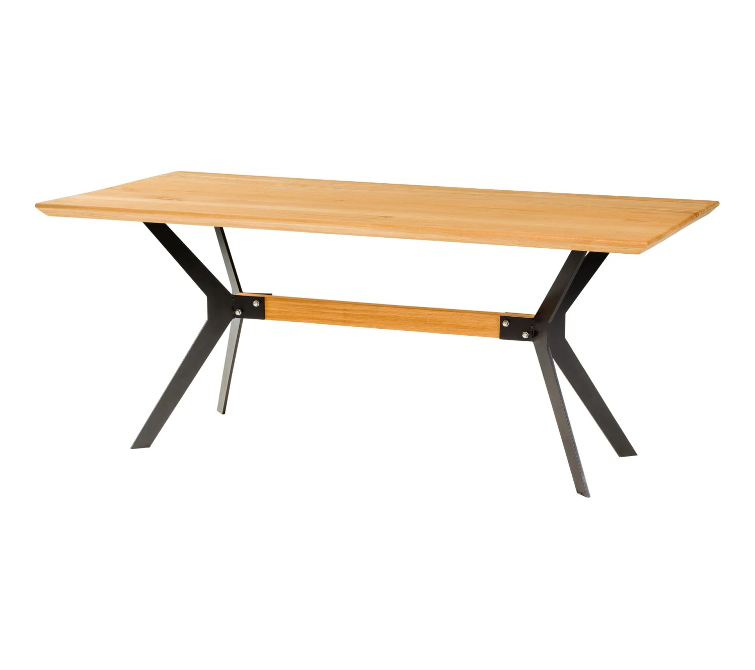 Sortie ✔️ TIME Table L.180 EMELINE chêne massif /métal noir 🛒 – Image 3