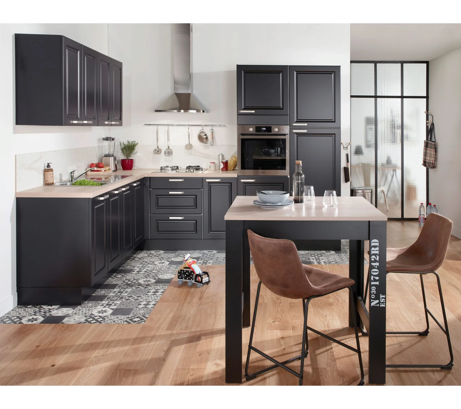 Tout neuf 🔥 TIME Tabouret de bar H.61 ROMANE Marron vintage 🎉