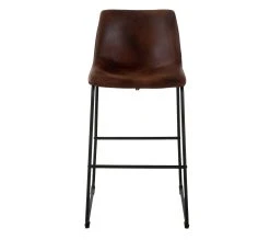 Promo ⭐ TIME Tabouret de bar H.73 ROMANE Marron vintage 💯