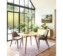 Acheter ❤️ TIME Chaise velours MARINETTE Taupe ⭐