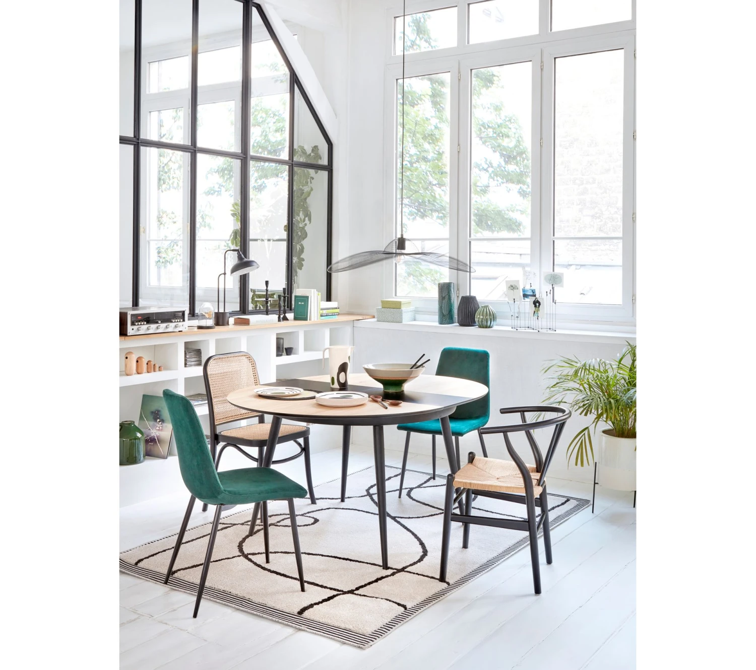 Sortie 🎁 TIME Table ronde D.118/148 CELINE imitation chêne/ noir ⭐ – Image 10