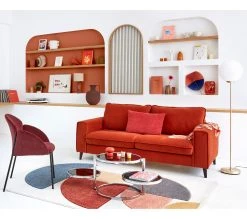 Vente flash 👏 TIME Chaise velours MARTHE pourpre ⭐