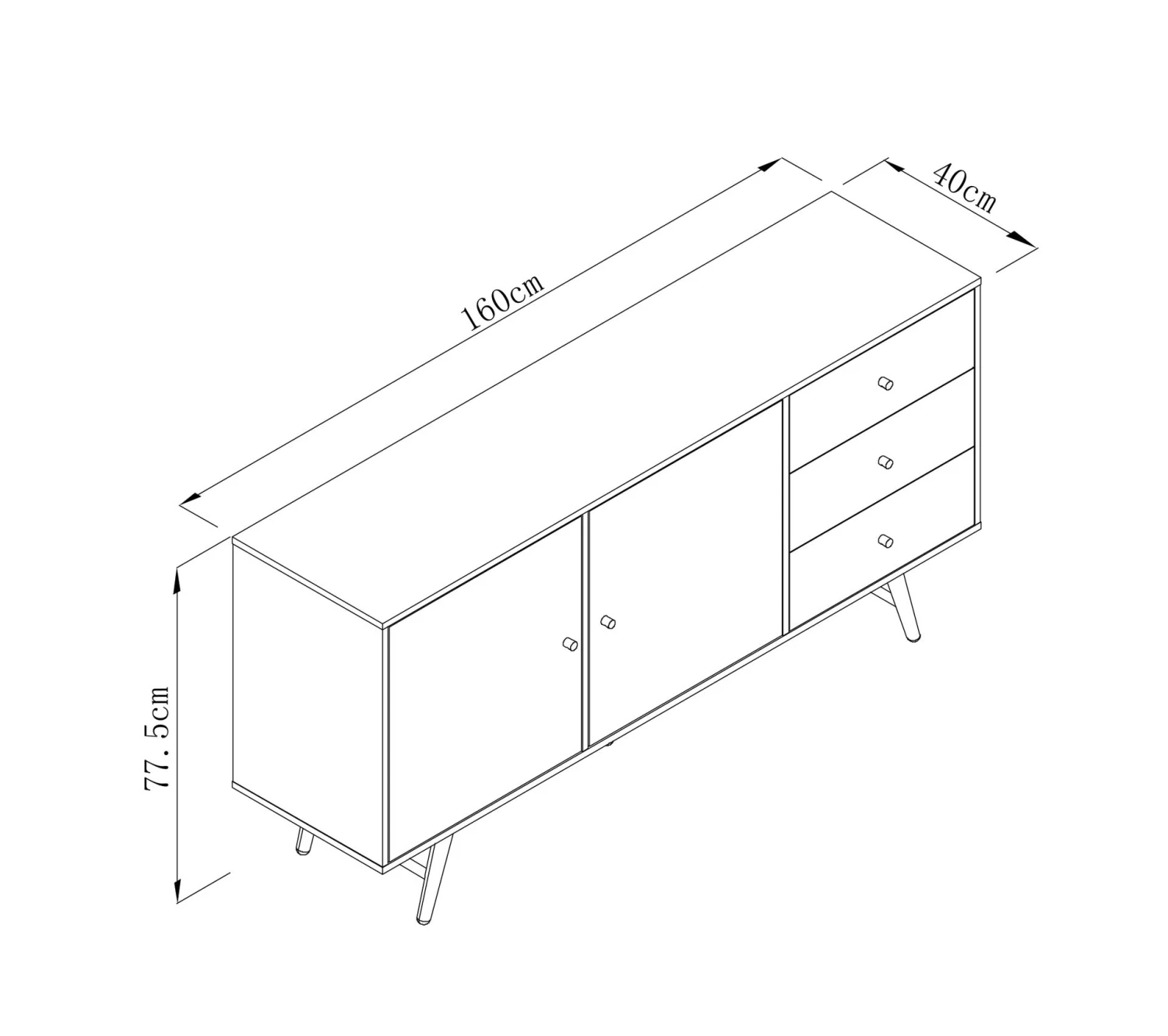 Le moins cher 🧨 TIME Buffet COLUMBUS imitation chêne ⌛ – Image 7