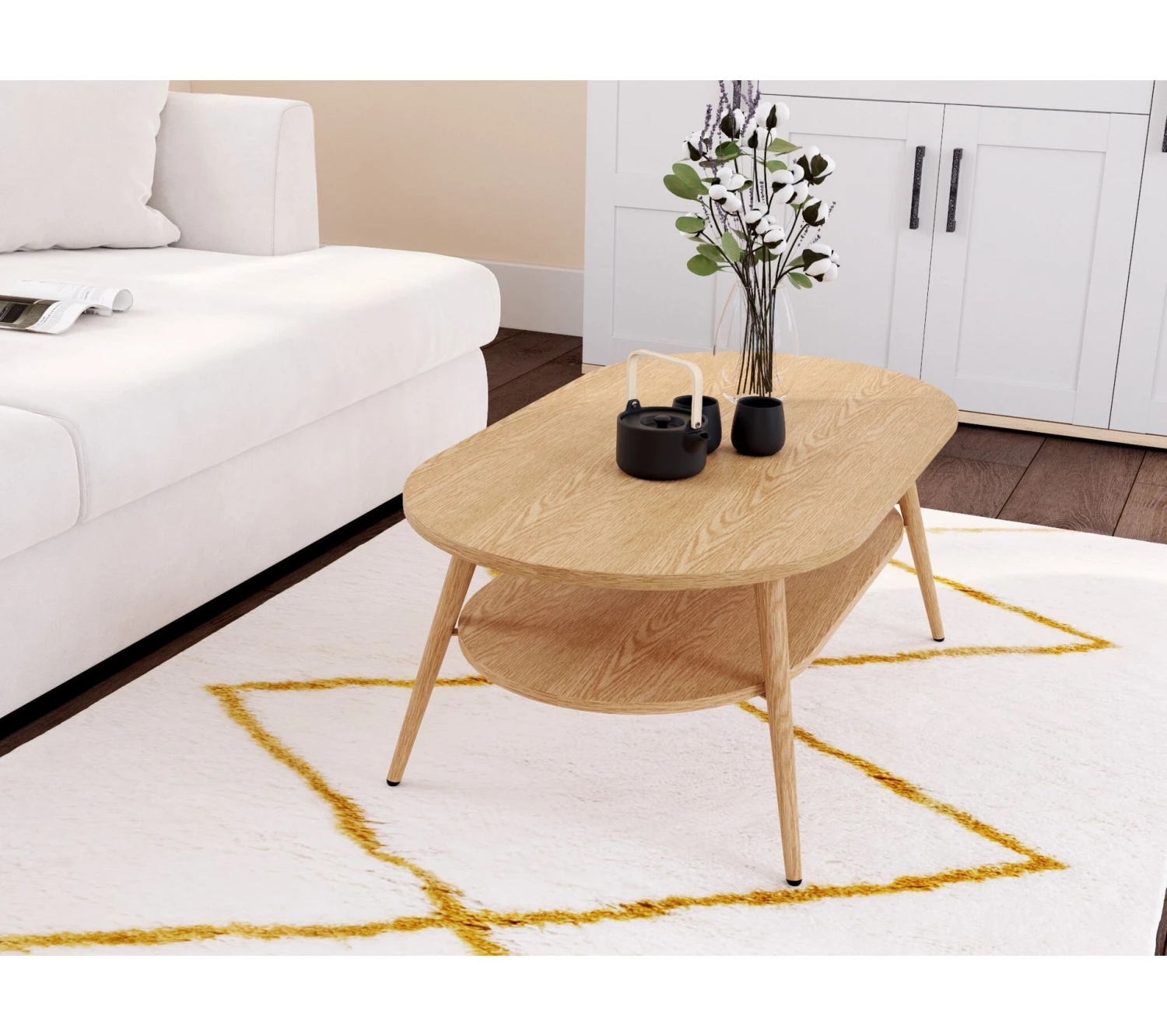 Vente flash ❤️ Table basse TIME ovale vintage Columbus 🎁