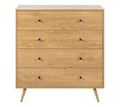 Meilleure vente 😀 TIME Commode 4 tiroirs COLUMBUS imitation chêne ⌛