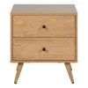 Meilleur prix 😉 TIME Chevet 2 tiroirs COLUMBUS imitation chêne ✔️